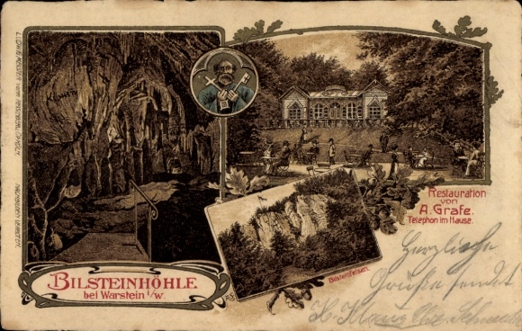 Chromo-Litho Warstein in the Sauerland, Bilstein cave, Bilstein rocks, restoration, saint
