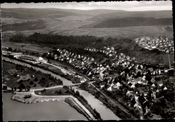 Postcard Wernau am Neckar, aerial photograph