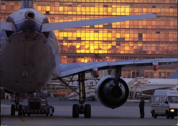 Postcard Bruxelles Brussels, Sabena World Airlines, Airbus A 310-300