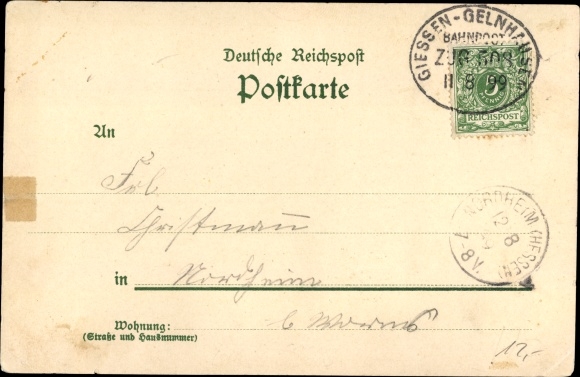 Chromo-Litho Ortenberg in Hesse, Nidderthal, Obertor, Fürstl. Stolberg Castle