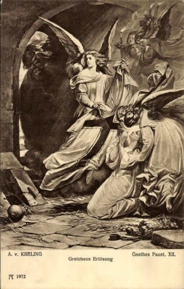 Kunstenaar Ak Kreling, A., Goethe's Faust, Gretchen's Redemption