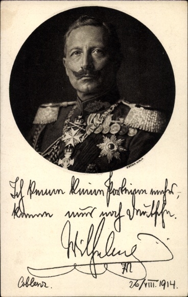 PC Kaiser Wilhelm II, portrait, uniform, medal