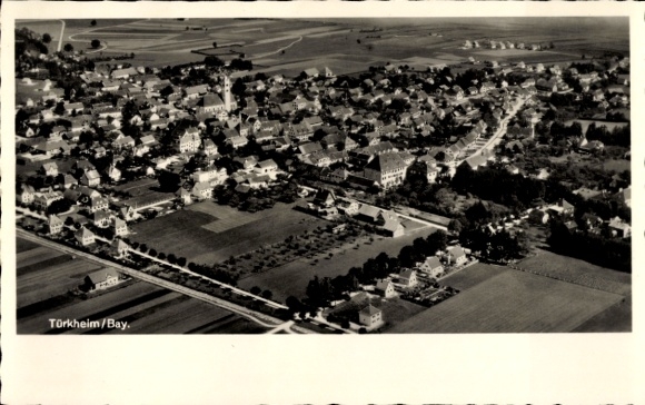 Ak Türkheim in Schwaben, luchtfoto