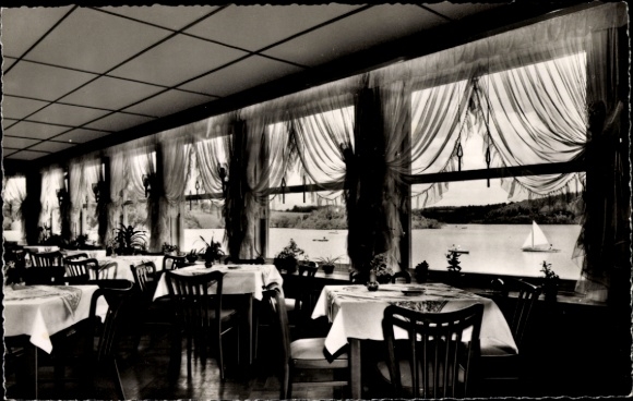 Postcard Hückeswagen in the Oberbergischer Kreis, See-Hotel-Bevertalsperre, dining room