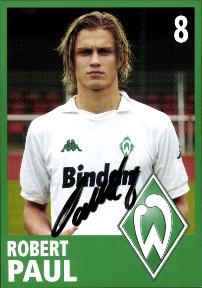 Autogrammkarte Fußballer Robert Paul, Werder Bremen, Autogramm