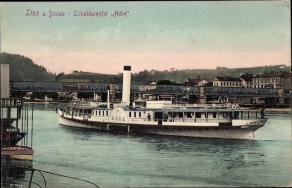 Ak Linz an der Donau Oberösterreich, Lokaldampfer Hebe