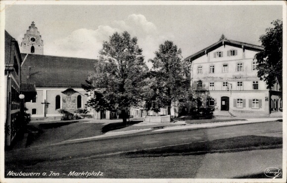 Postcard Neubeuern in Upper Bavaria, market square