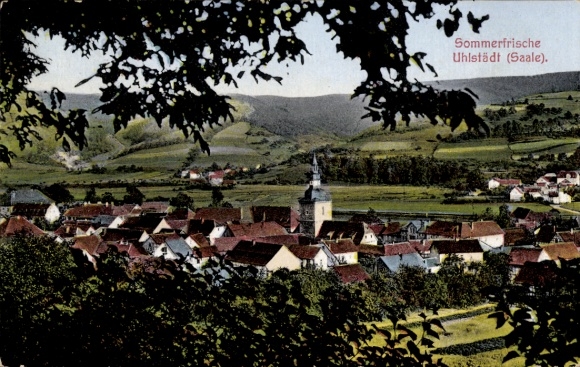 Postcard Uhlstädt Kirchhasel an der Saale, general view