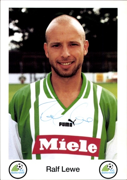 Autogrammkarte Fußballer Ralf Lewe, FC Gütersloh, Autogramm