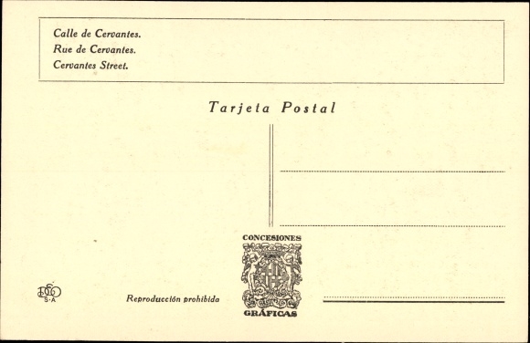 Postcard International Exhibition of Barcelona, Calle de Cervantes