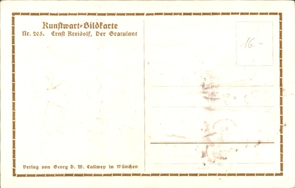 Artist Postcard Kreidolf, Ernst, grasshopper couple, congratulator, art steward picture card no. 205