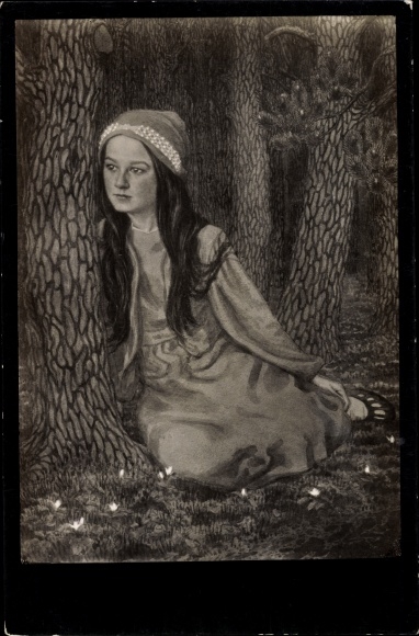 Art Nouveau artist Postcard Fidus, daughter of the artist