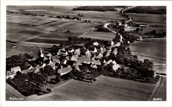Postcard Riedbach in Lower Franconia, aerial photograph
