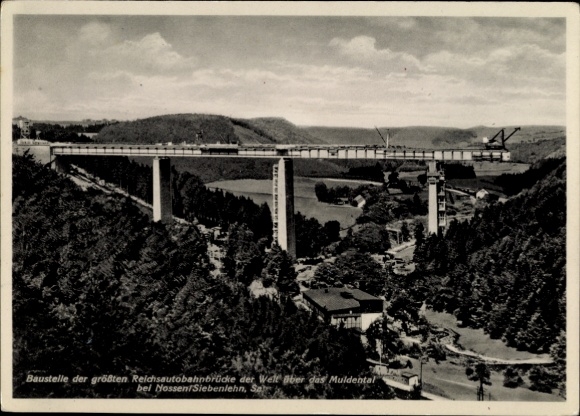 Ak Siebenlehn Großschirma in Sachsen, Reichsautobahnbrücke Muldental