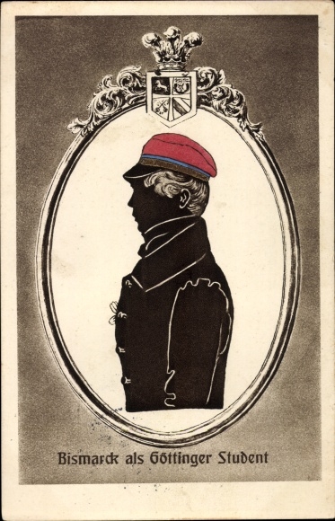 Paper cut Studentika Postcard Bismarck as a Göttingen student