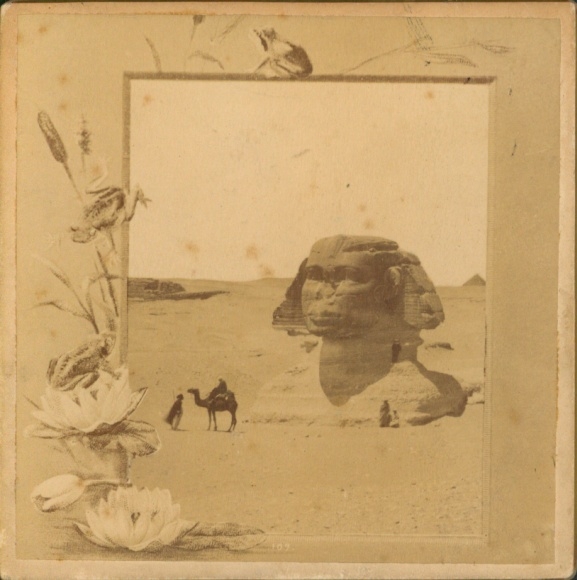 Cabinet photo Egypt, Sphinx, camel, 1895
