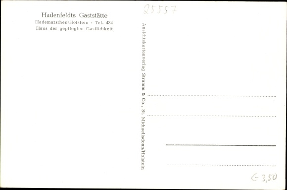 Postcard Hademarschen in Holstein, Hadenfeldt&#39;s restaurant, interior