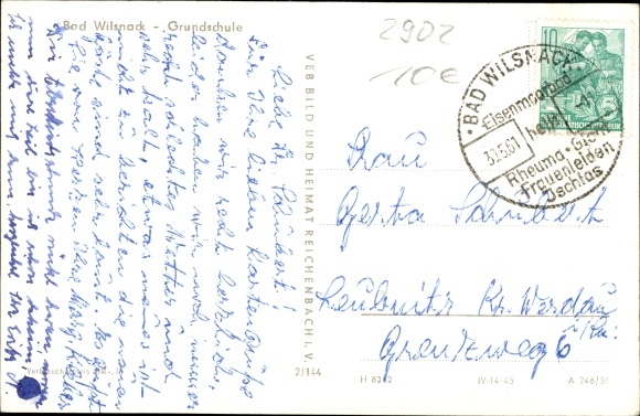 Postcard Bad Wilsnack in the Prignitz, elementary school