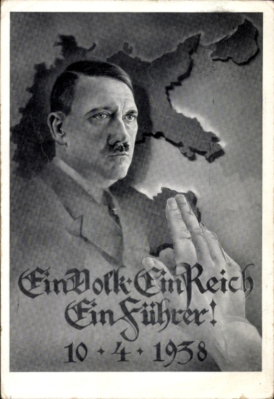 KP artystyczna Jeden naród, jedno imperium, jeden przywódca, 10 kwietnia 1938, głosowanie na Wielkie Niemcy, Adolfa Hitlera