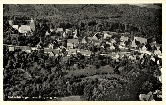 Postcard Hohentrüdingen Heidenheim Middle Franconia, Hohentrüdingen from the plane