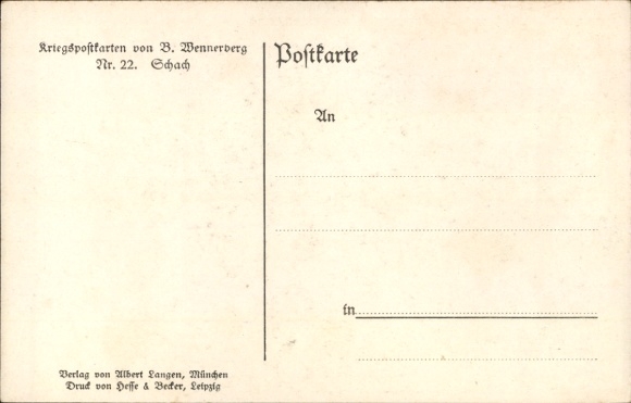Artist Postcard Wennerberg, B., Schach, wounded soldier with nurse
