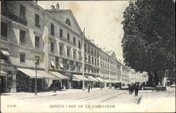 KP Genewa Szwajcaria, Rue de la Corraterie, widok na ulicę