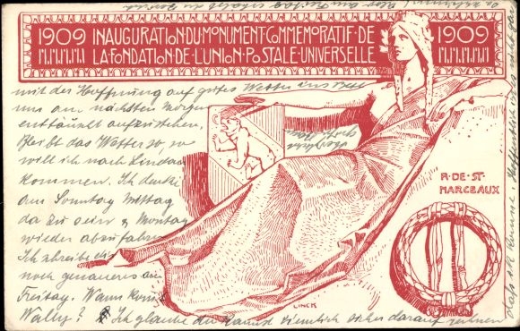 KP pocztowa Szwajcaria, Fondation de l'Union Postale Universelle, Inauguration du Monument 1909