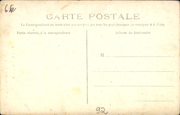 Postcard Sceaux Haut de Seine, church, clock tower, trees, street,