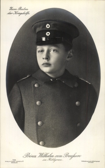Ak Prinz Wilhelm von Preußen, Portrait in Feldgrau