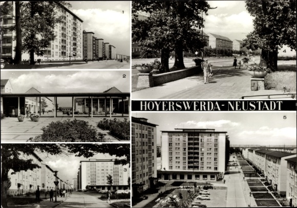 Postcard Hoyerswerda in Oberlausitz, Neustadt, Magistrale, Kaufhof, Bert-Brecht-Strasse