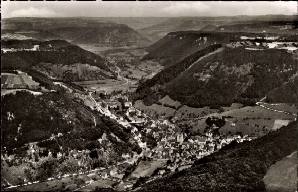 Wiesensteig area in Württemberg, aerial photograph