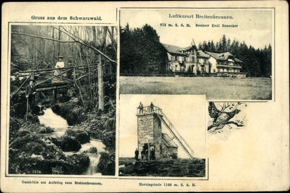 Postcard Sasbachwalden in the Black Forest, Breitenbrunnen, Hornisgrinde, Gaishöhle