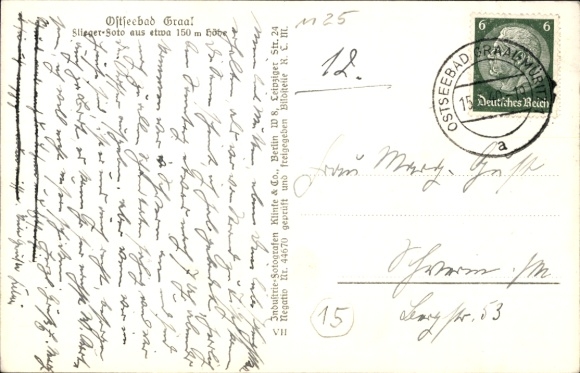 Postcard Ostseebad Graal Müritz, aerial photograph