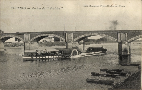 KP Tournus Saône et Loire, przybycie paryżanki, most