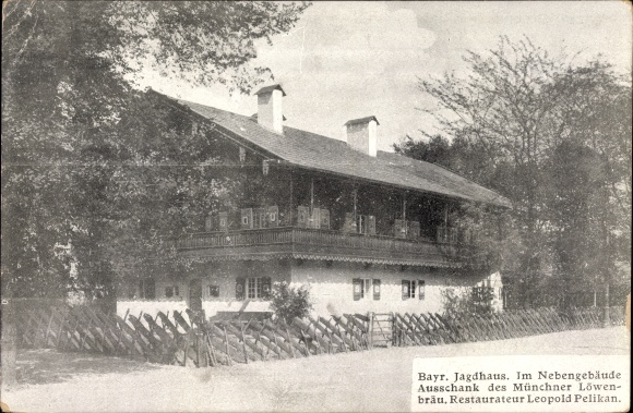 Ak Wien 2. Leopoldstadt, Bayr. Jagdhaus, I. Int. Jagdausstellung 1910