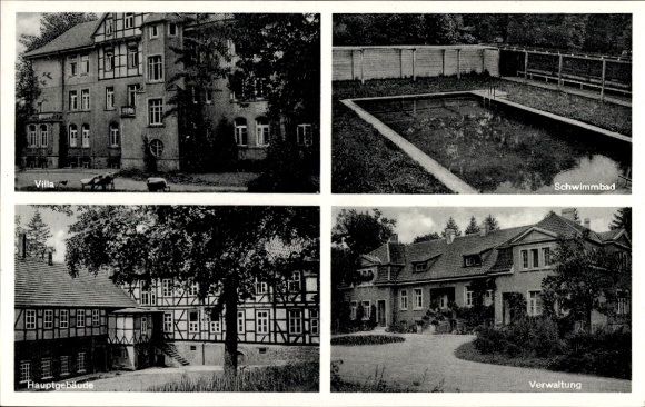 KP Tiefenbrunn Rosdorf Dolna Saksonia, sanatorium państwowe Rasemühle, willa, administracja, basen