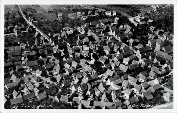 Postcard Langendiebach Erlensee in Hesse, aerial photograph