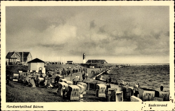 Ak Noordzeeresort Büsum, Noordzee-spastrand, pier, strandstoelen, vuurtoren