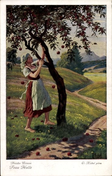 Artist PC Kubel, Otto, Frau Holle, fairy tales by the Brothers Grimm, apples