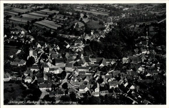 Postcard Schliengen in the Black Forest, aerial photograph