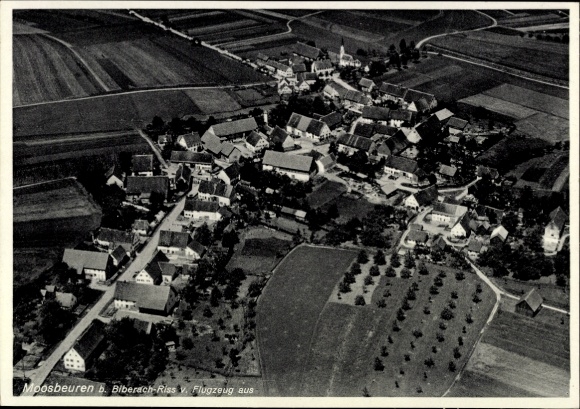 Postcard Moosbeuren Biberach an der Riß in Upper Swabia, aerial photograph
