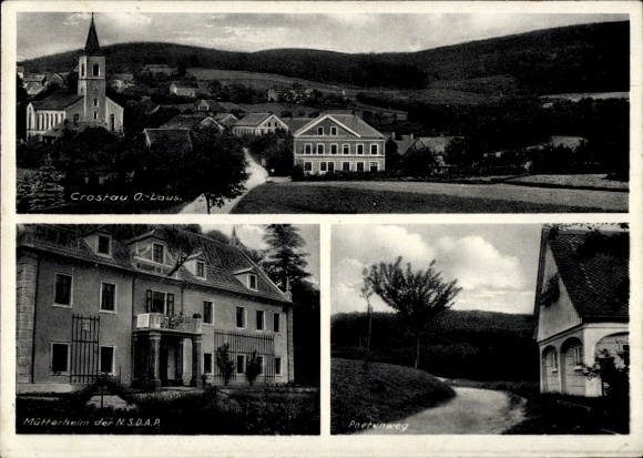 Ak Crostau Schirgiswalde Kirschau in der Oberlausitz, Mütterheim der NSDAP, Poetenweg