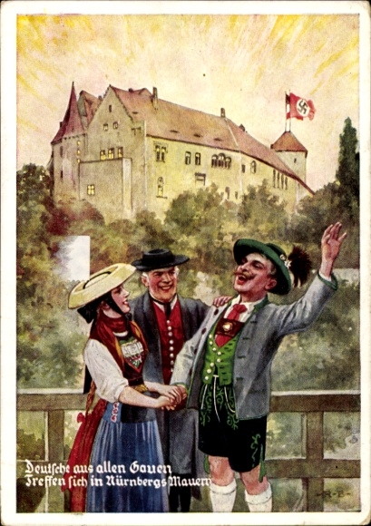 Postcard Nuremberg, Germans from all regions meet within Nuremberg's walls, Kaiserburg