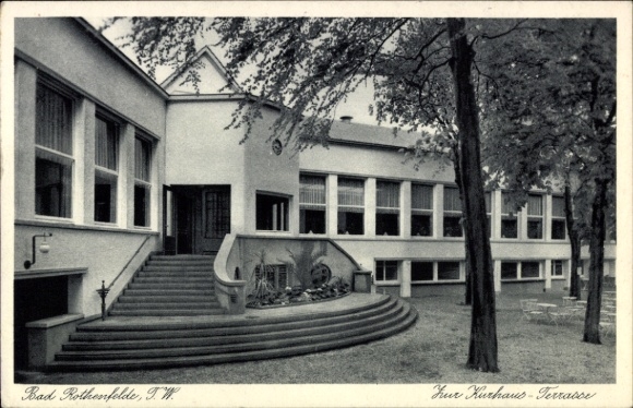 Ak Bad Rothenfelde am Teutoburger Wald, Kurhaus Terrasse, Stufen, moderne Architektur, Umgebung m