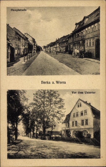 PC Berka on the Werra Thuringia, main street, in front of the Untertor