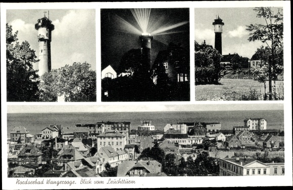 Postcard Nordseebad Wangerooge, View from the lighthouse, Views from the lighthouse