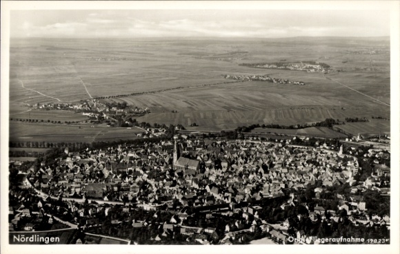 Postcard Nördlingen in Swabia, aerial photograph