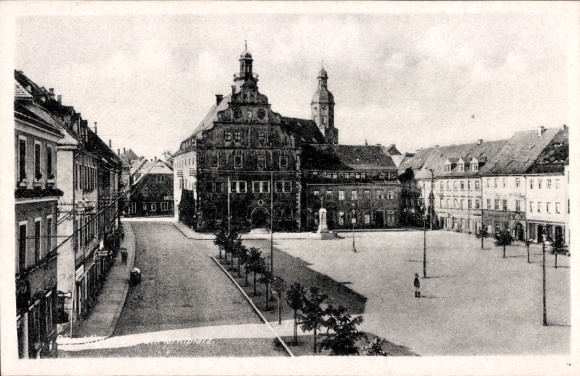Postcard Dippoldiswalde in Saxony, market square