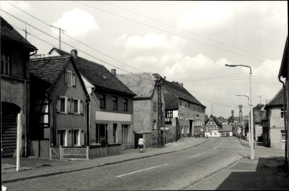 Postcard Hermsdorf in Thuringia, street view