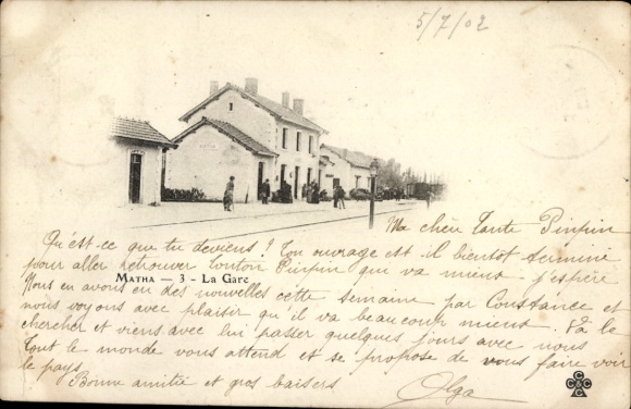 Postcard Matha Charente Maritime, train station